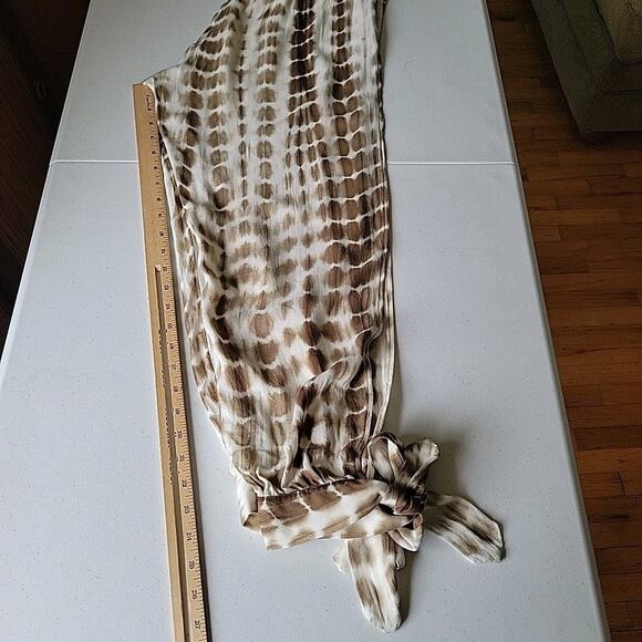 Wild Poppy Knotted Split Thigh Tie Ankle Hem Pants Tie Dye Beach Cover-Up Resort - Picture 9 of 11